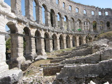 Pula, the historic city in Istria, Croatia.