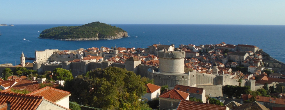 The view to the old city and island Lokrum.