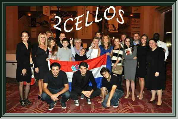 2Cello taking a photo with croatians after the concert.
